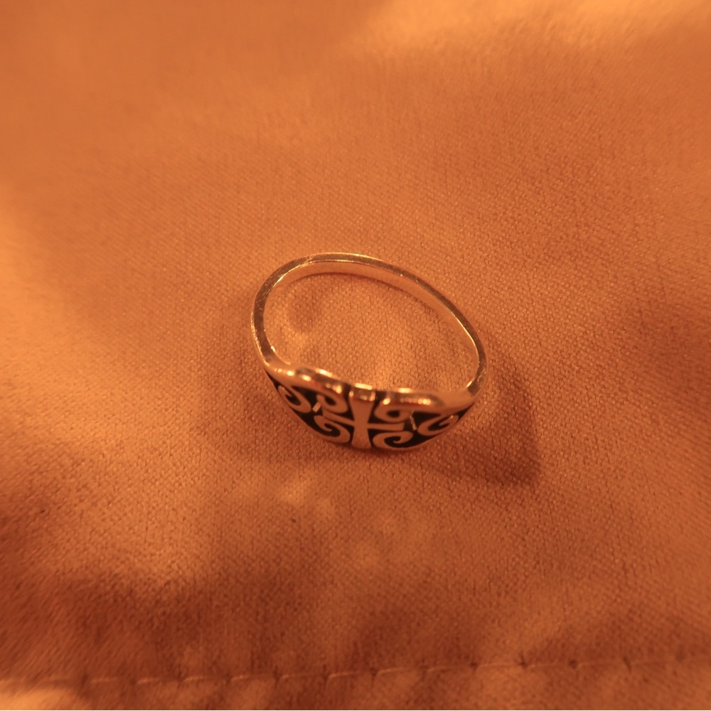 James Avery Scroll Cross Ring Silver - image 5